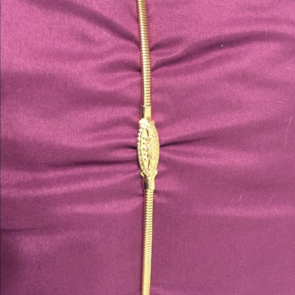 Vintage 80s gold-tone slim metal belt stretch XS